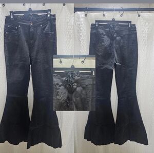 FASHION NOVA Black Flared Jeans with Lace-Up Detail SIZE 11/30